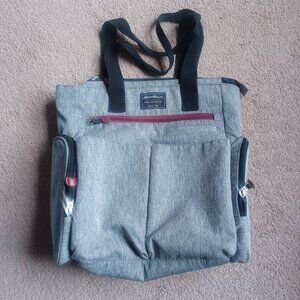 Eddie Bauer First Adventure Diaper Shoulder Bag Heather Grey Black‎ Accents